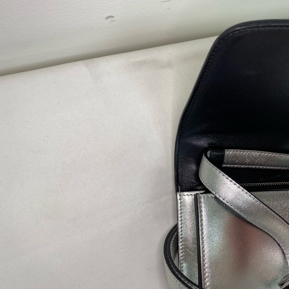 Silver Metallic Celine Classic Box Handbag - Picture 7 of 7